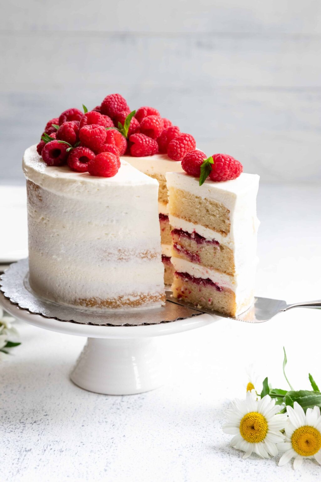 vegan lemon raspberry cake
