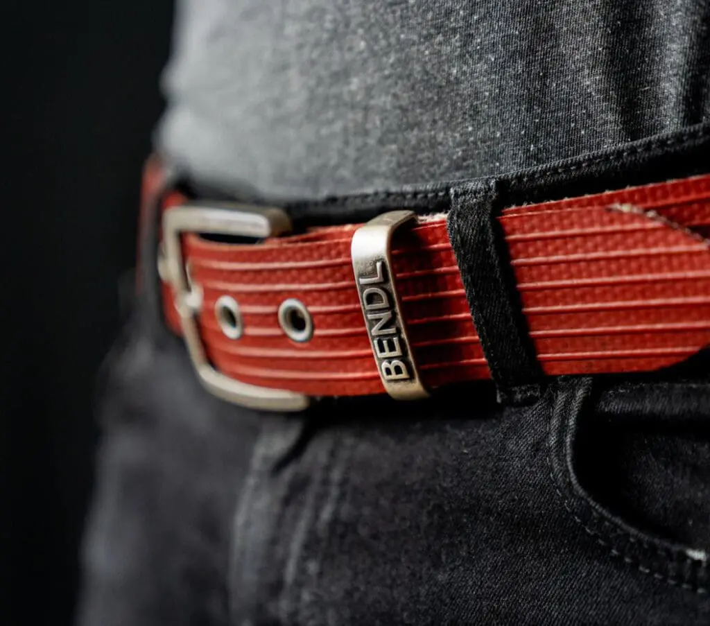 upcycled firehose belt
