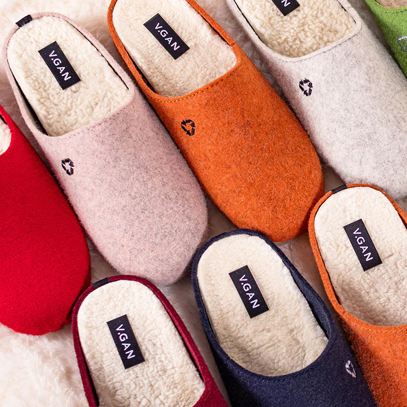 warm vegan slippers