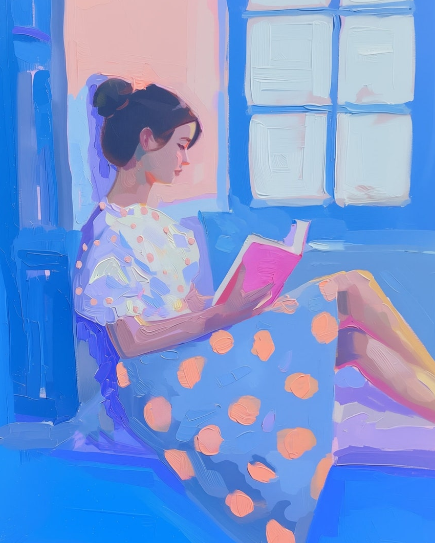 reading a book