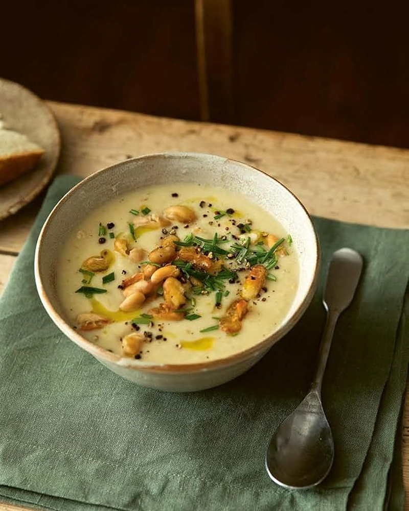 roasted parsnip and bean soup