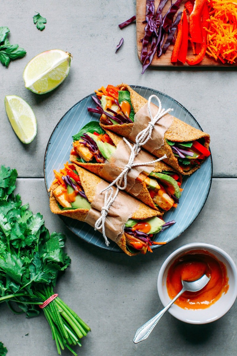 spicy Thai flaxseed wraps