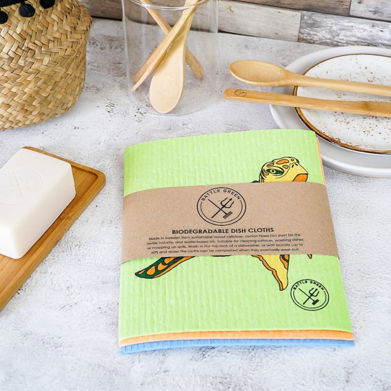 Battle Green Swedish dishcloths