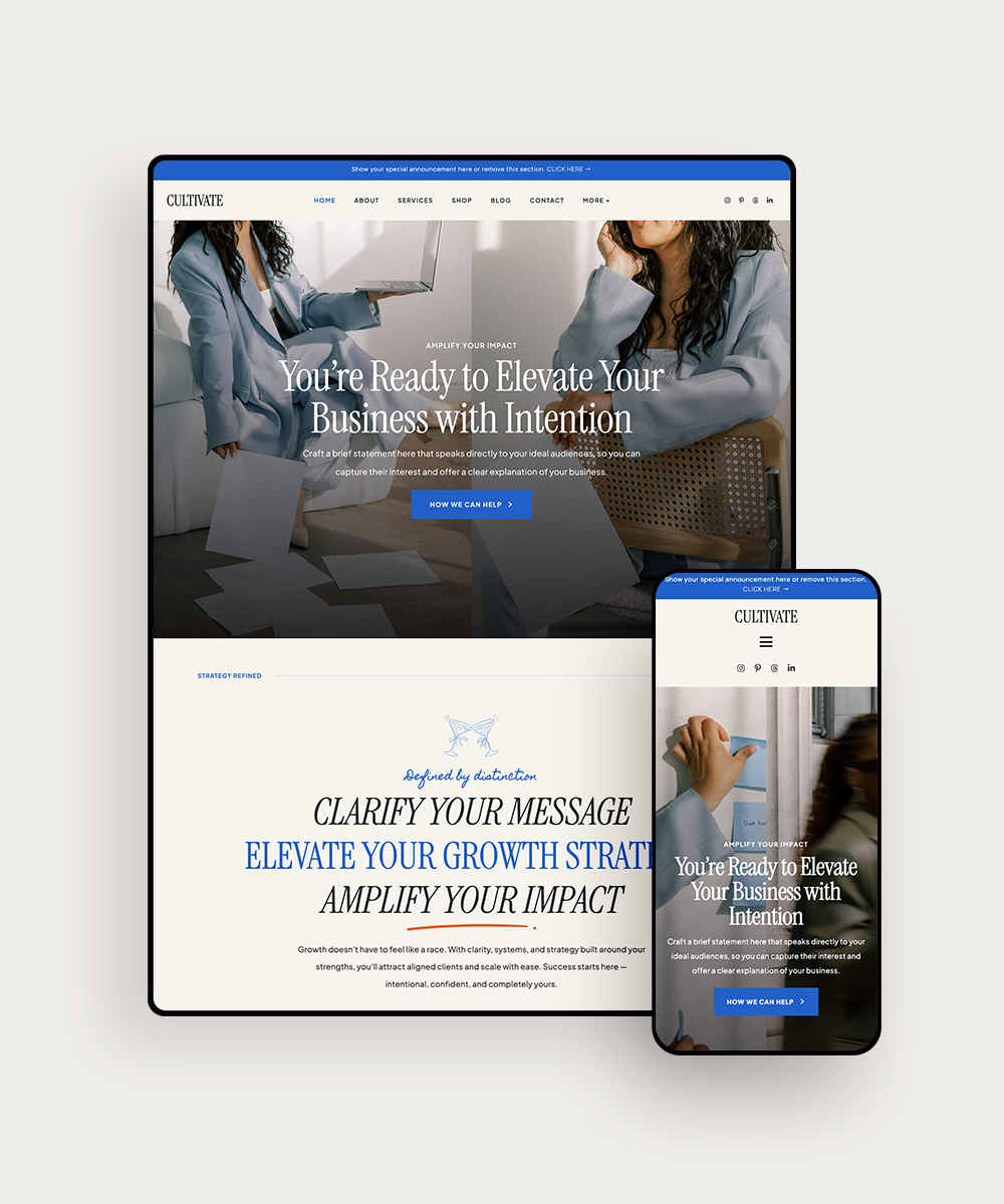 Cultivate theme Bluchic