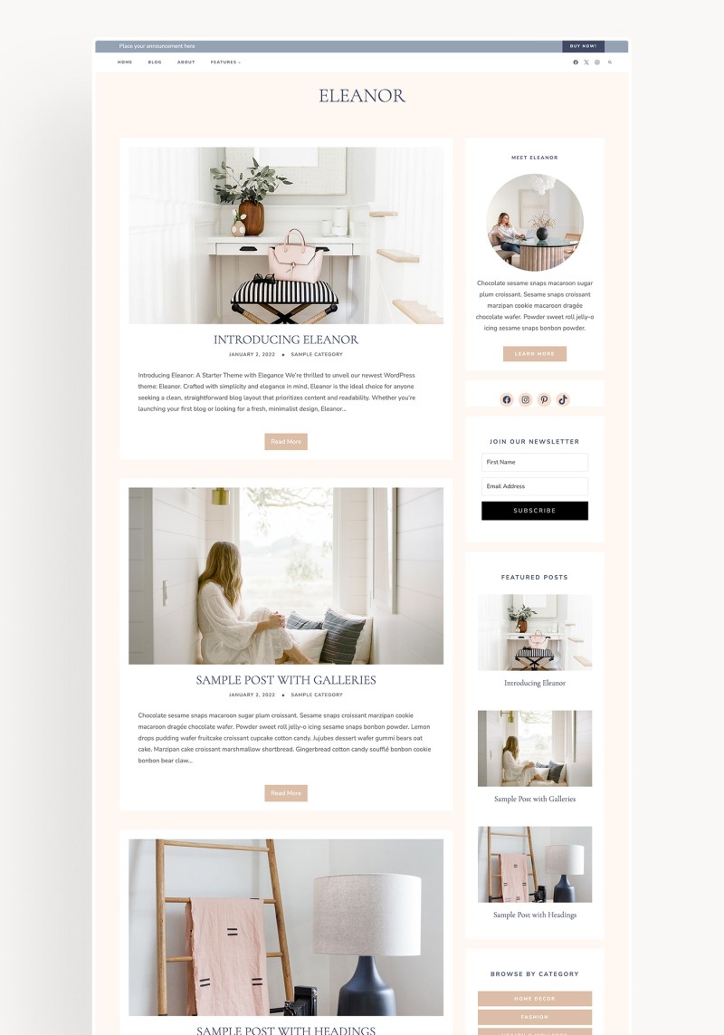 Eleanor WordPress theme