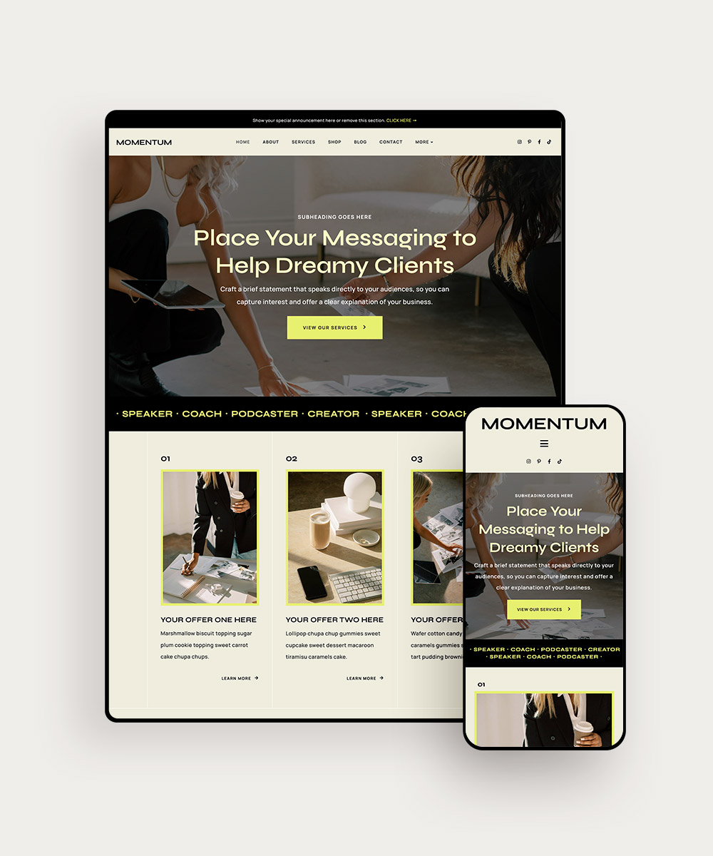 Momentum theme Bluchic