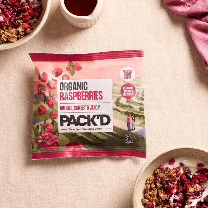 Pack'd organic raspberries