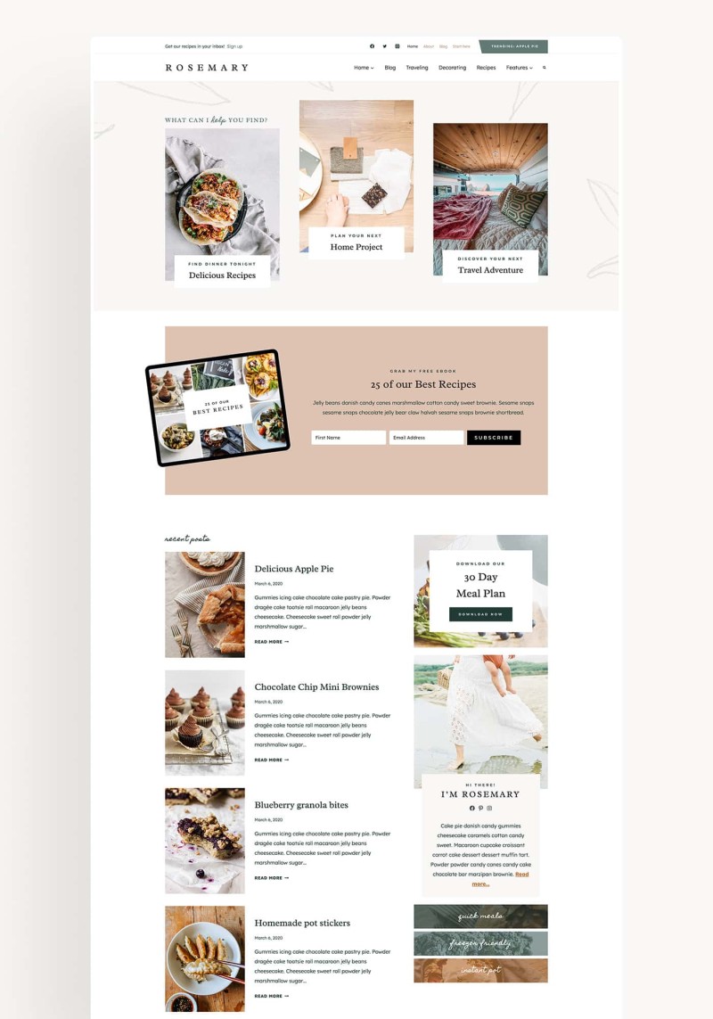 Rosemary WordPress theme