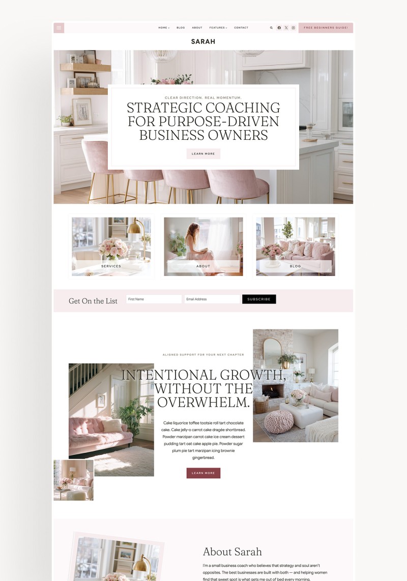 Sarah WordPress theme