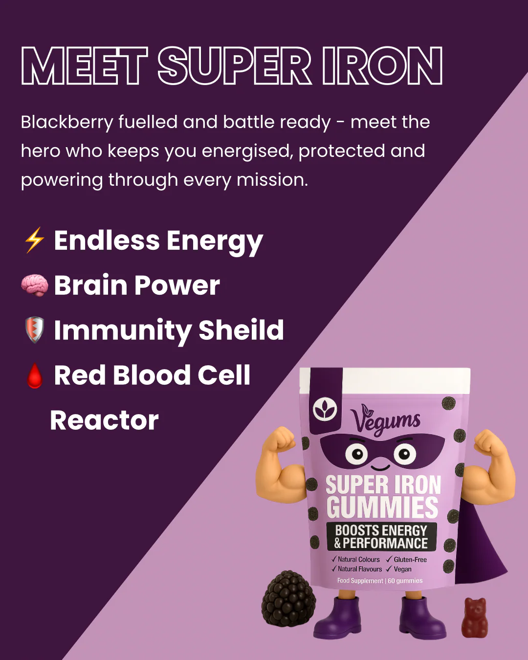 Vegums super iron gummies