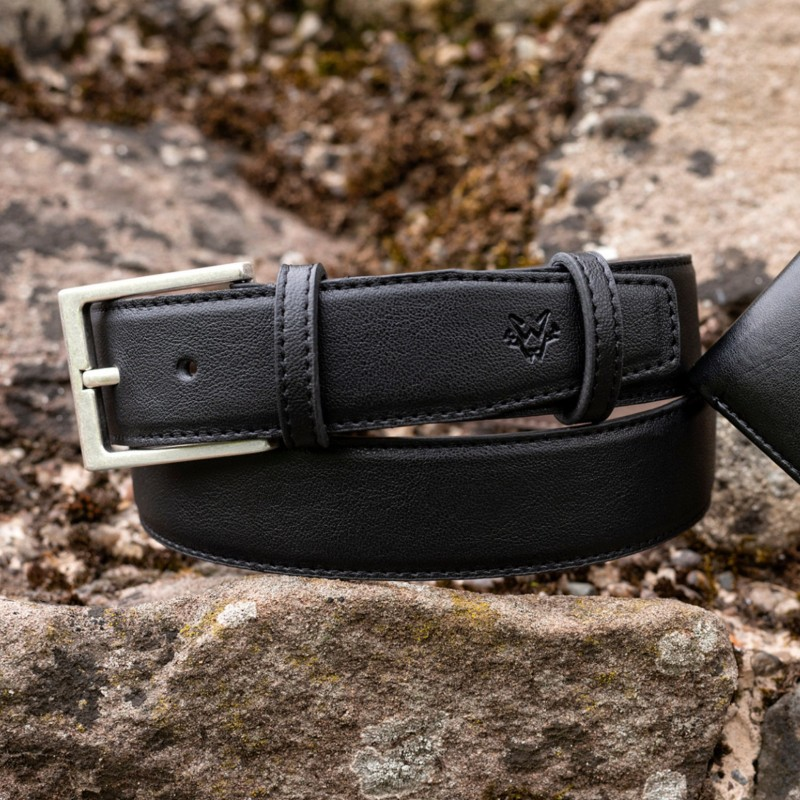Watson and Wolfe black vegan belt