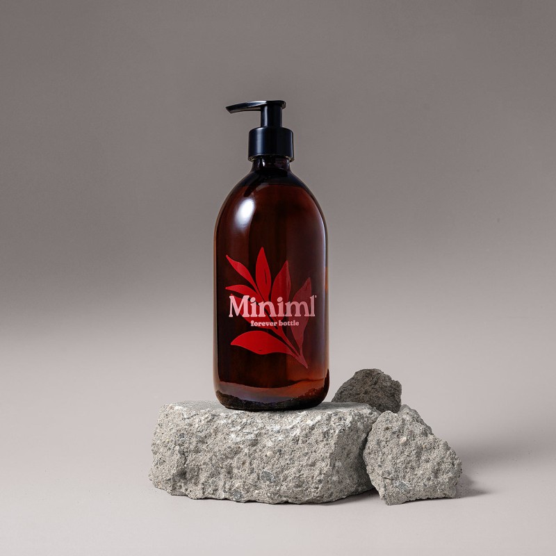amber glass bottle pump