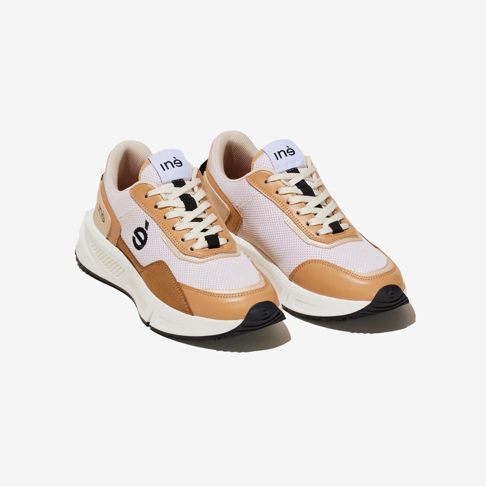 beige black vegan sneakers