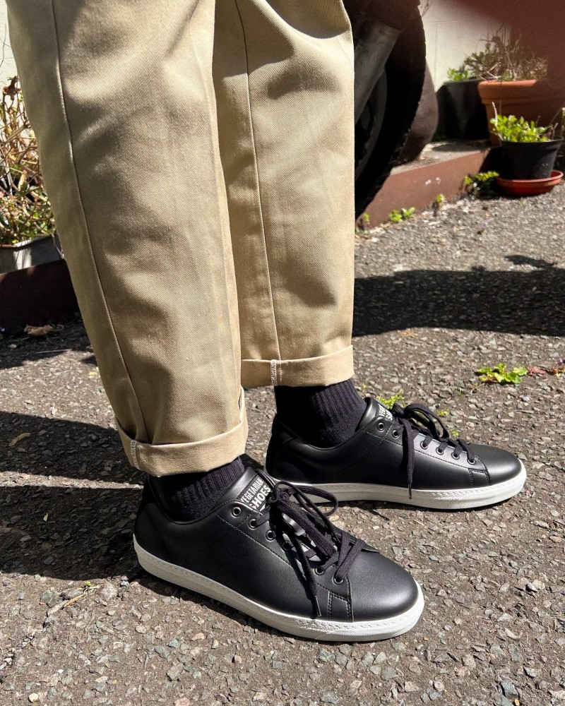 black vegan sneakers