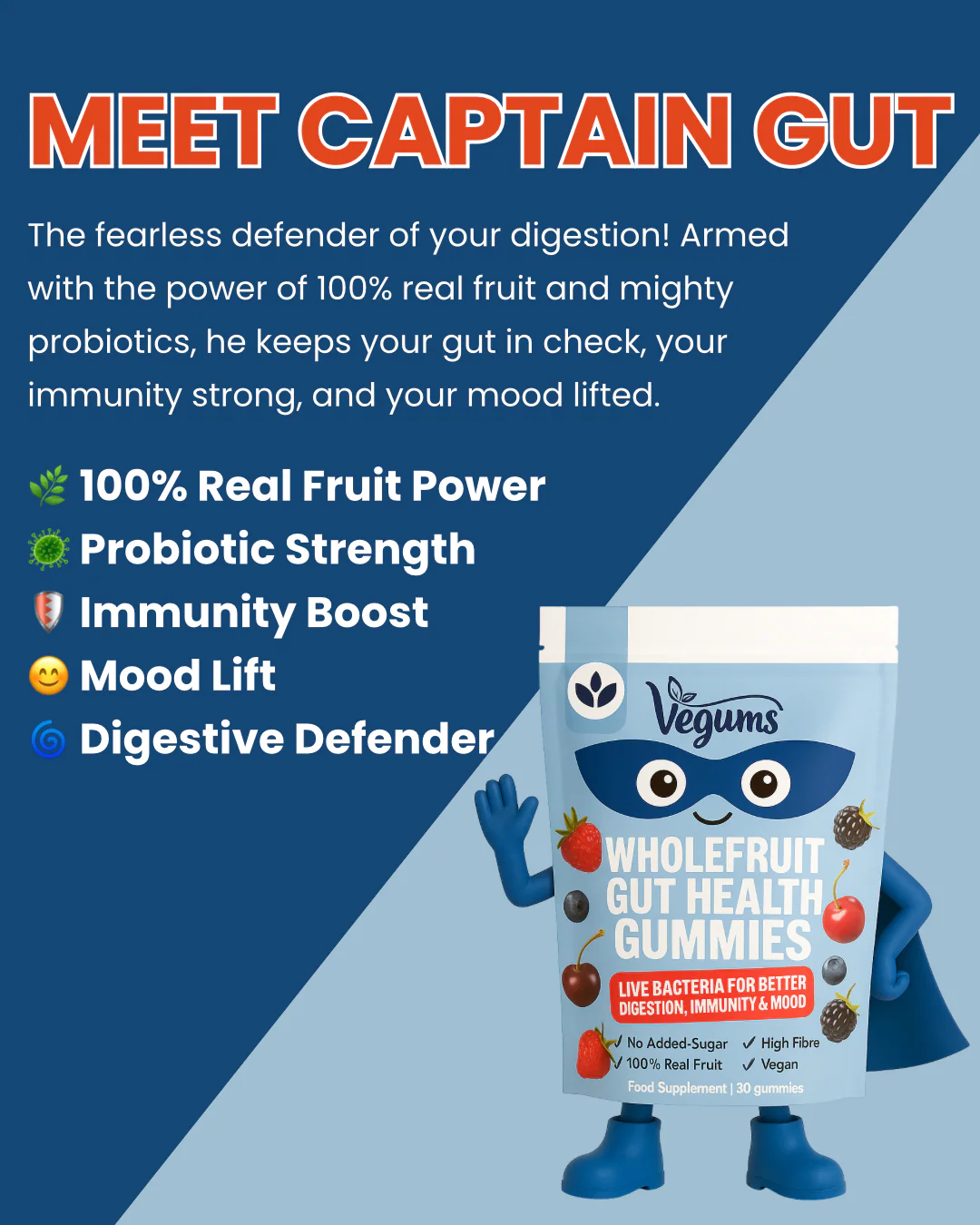 Vegums whole fruit gut health gummies