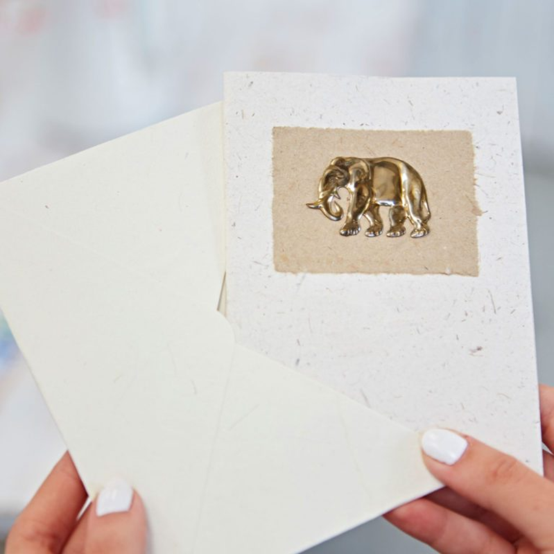 elephant dung greetings card