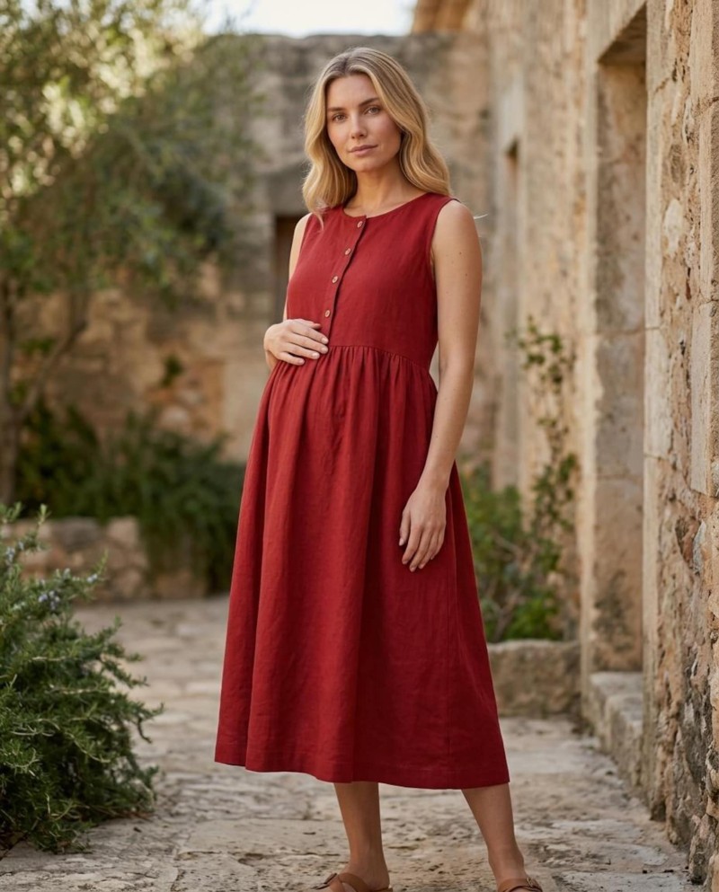 linen maternity dress