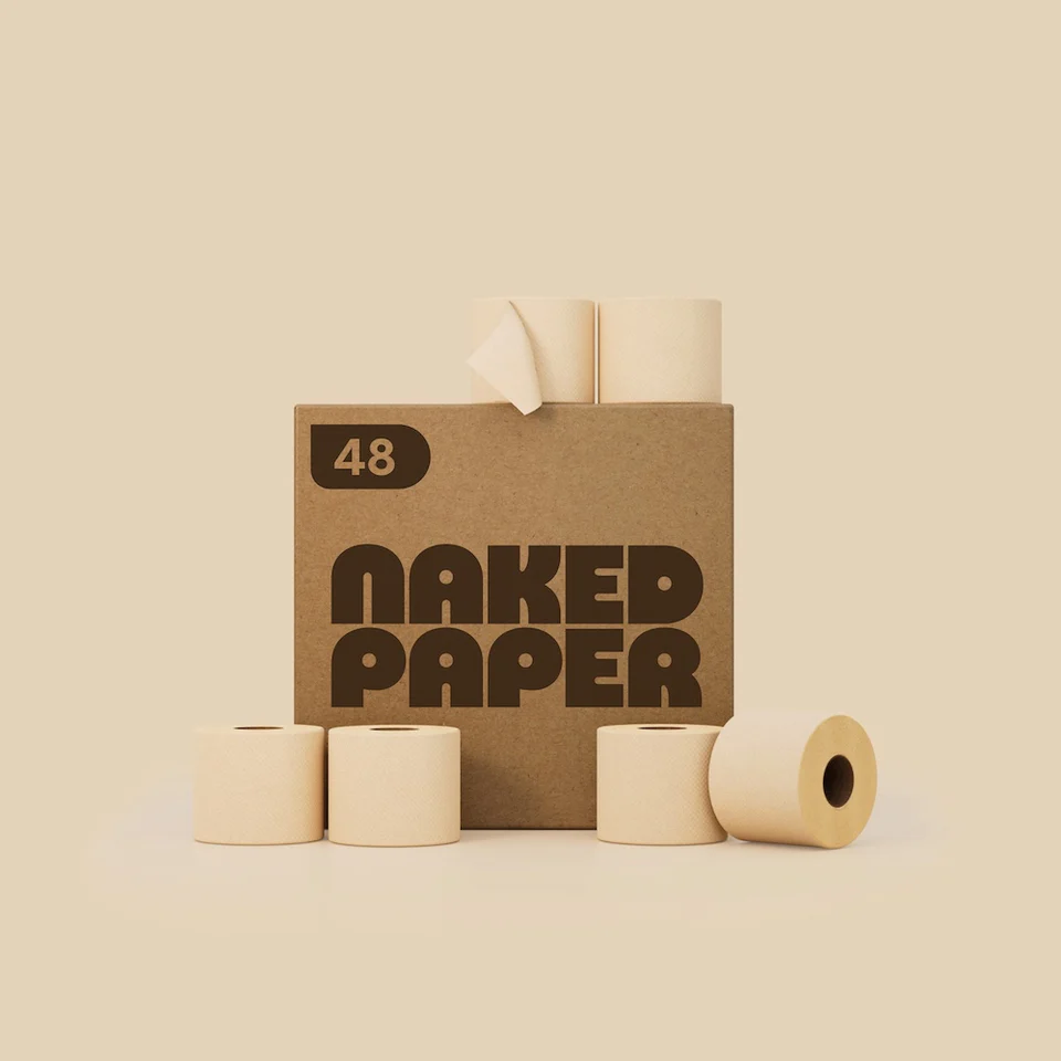 Naked paper toilet rolls