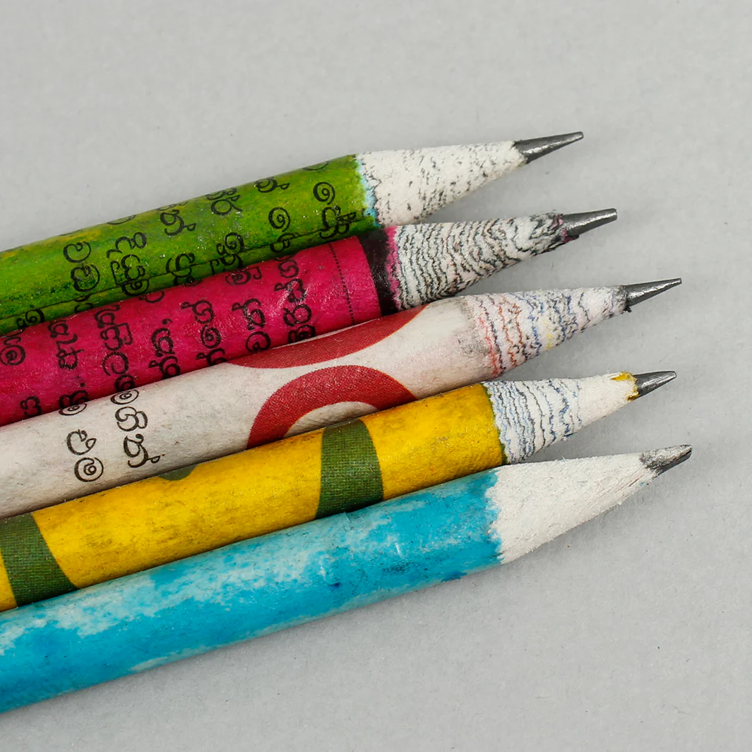 recycled newspaper pencils