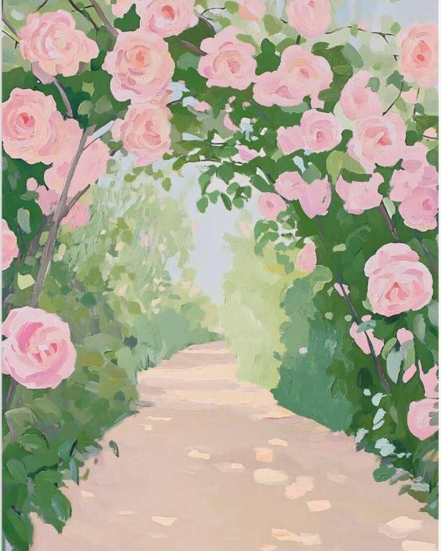 pink rose path
