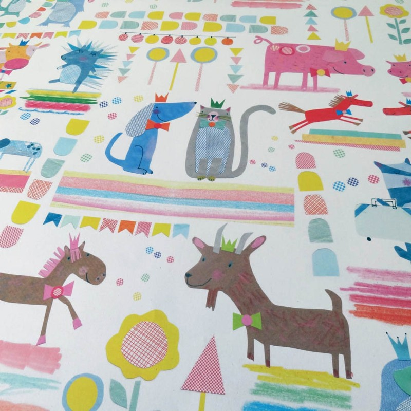 quirky animals eco gift wrap