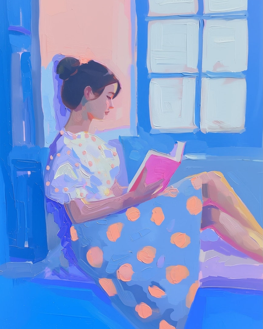 reading a book Bonnie Bonsall