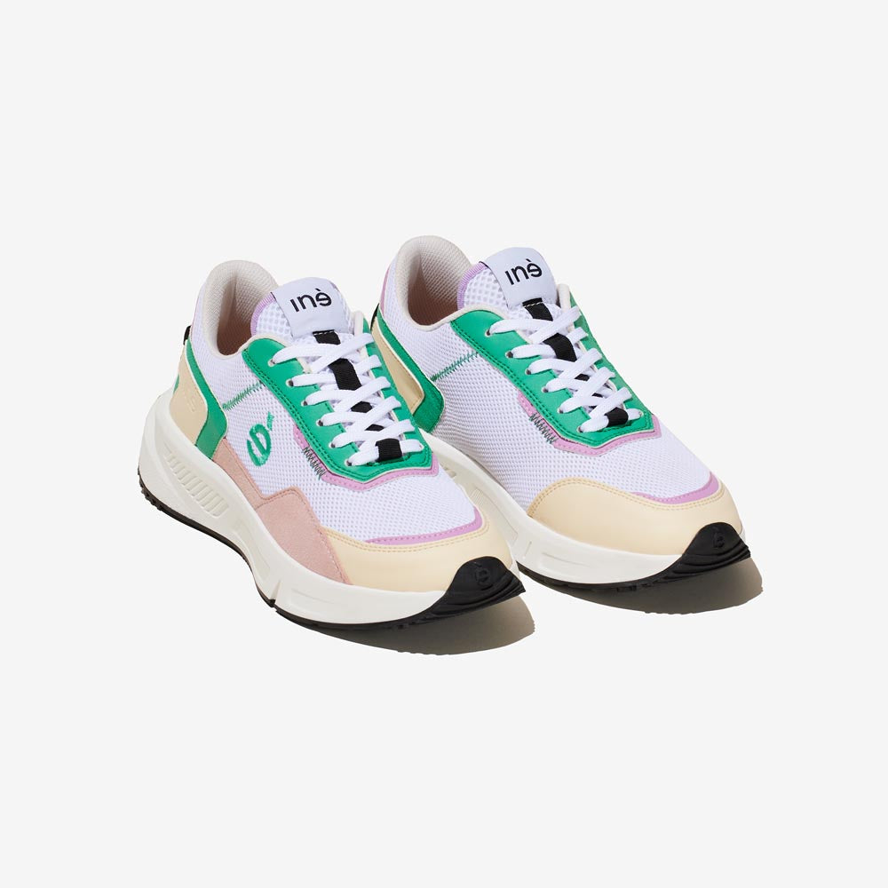 rose and  green vegan sneakers