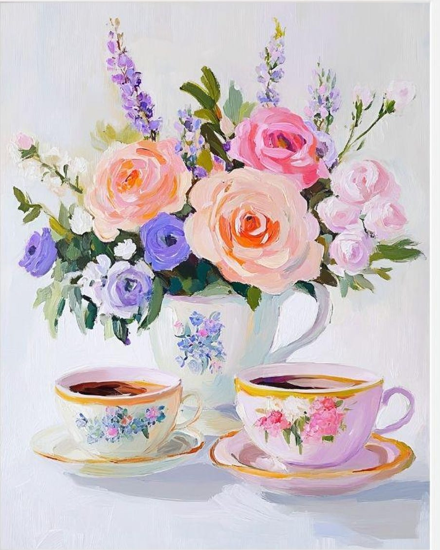 teacup bouquet