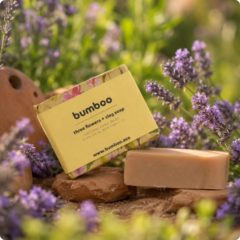three flowers clay soap