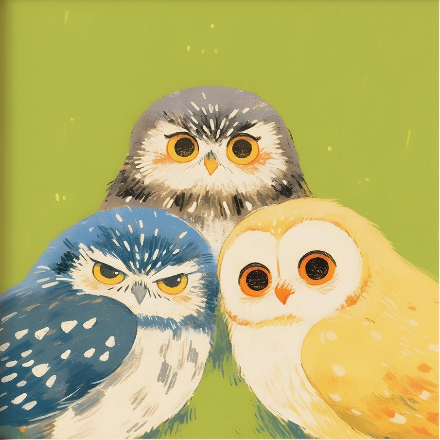 three wise owls