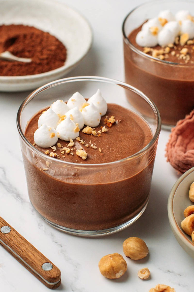 vegan chocolate hazelnut mousse
