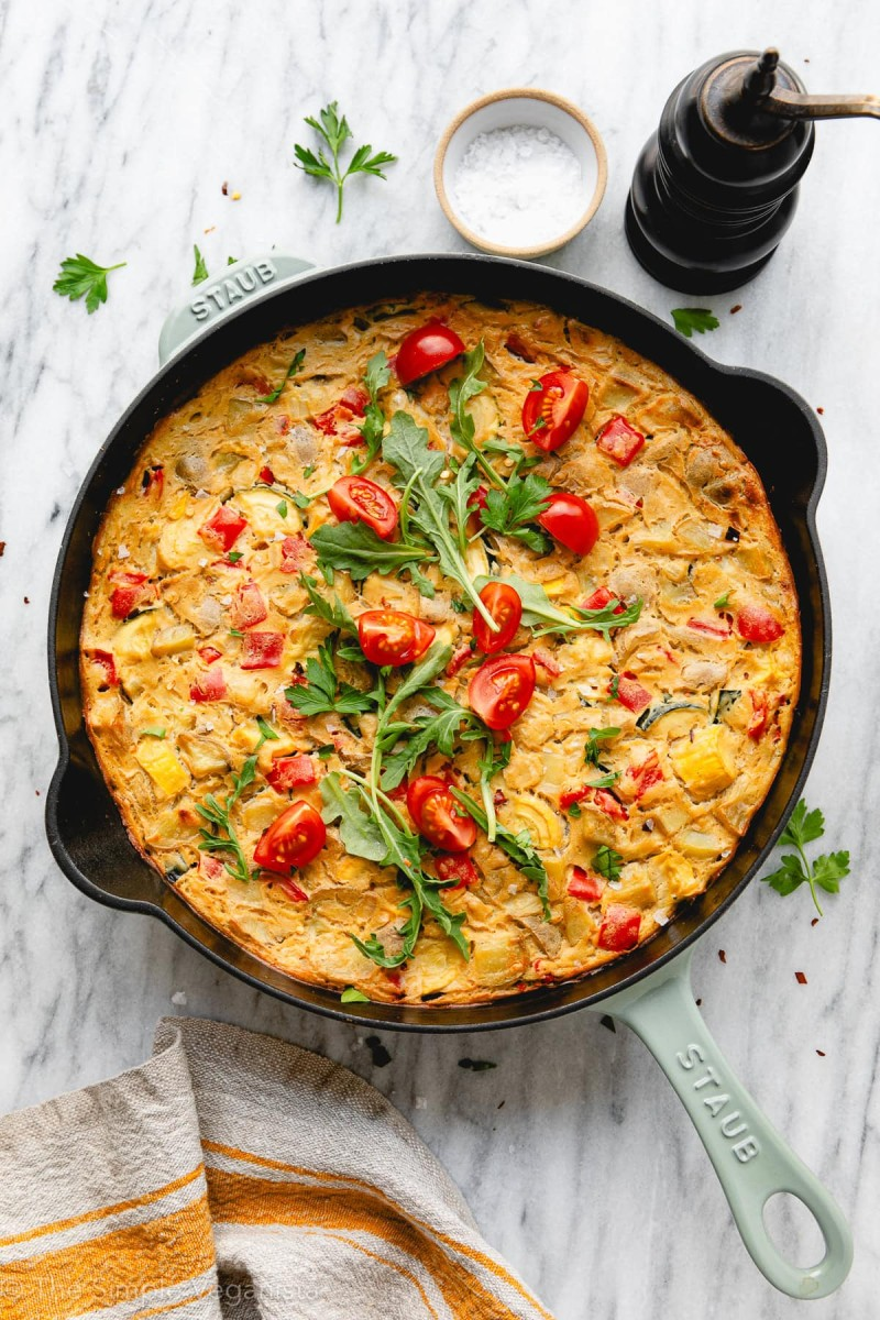 vegan frittata with pepper