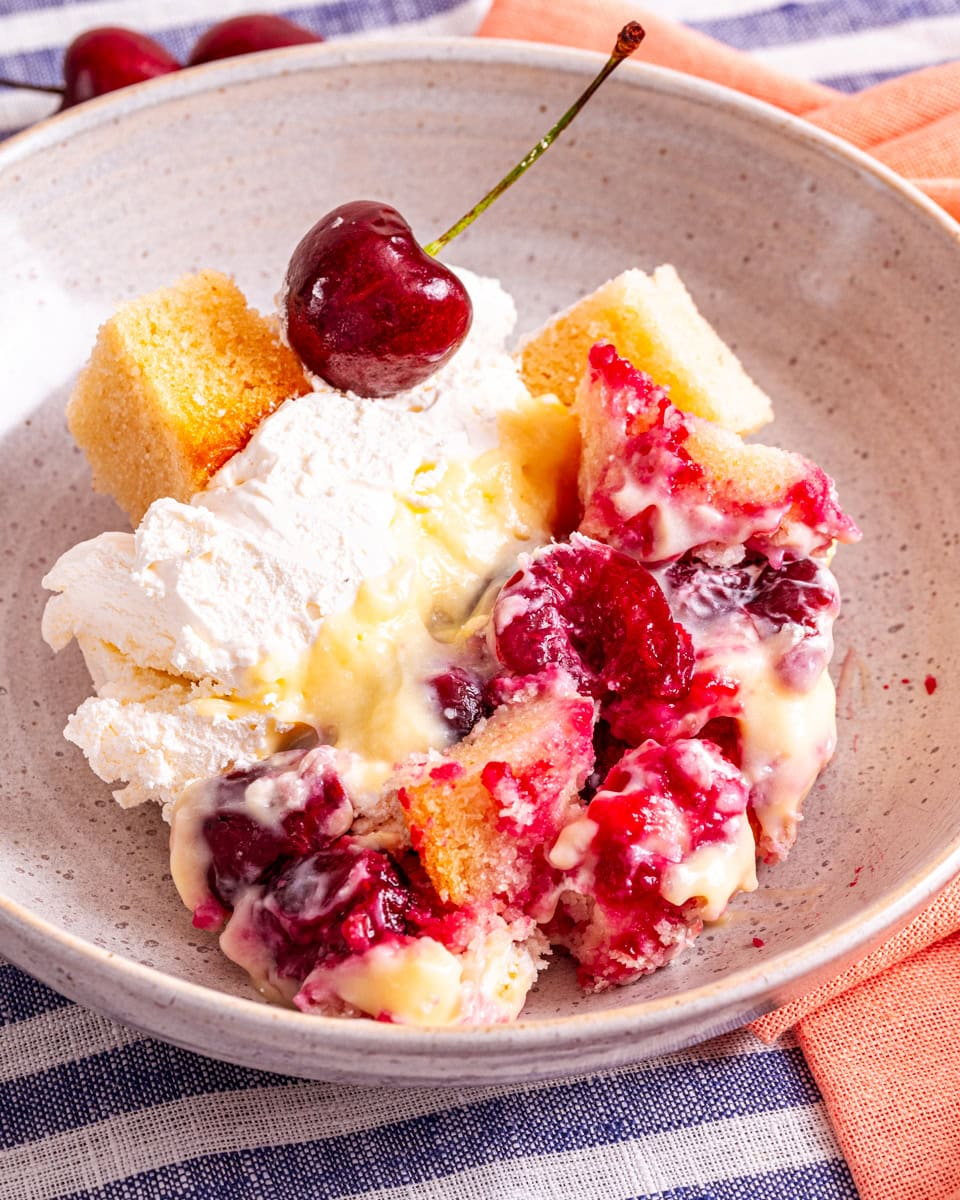 vegan lemon cherry trifle