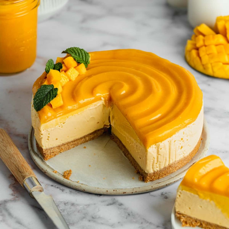 vegan mango cheesecake
