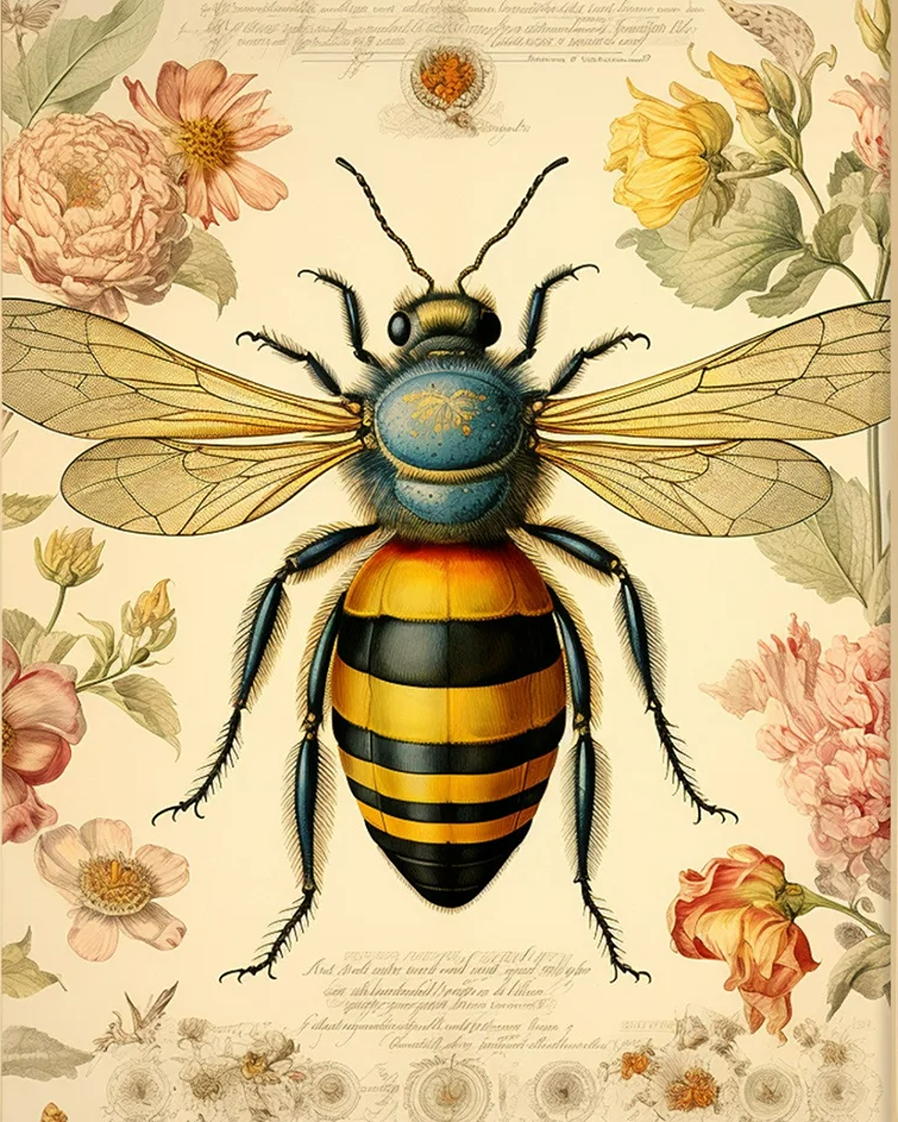vintage wasp illustration
