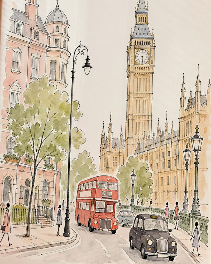 London bus and black cab