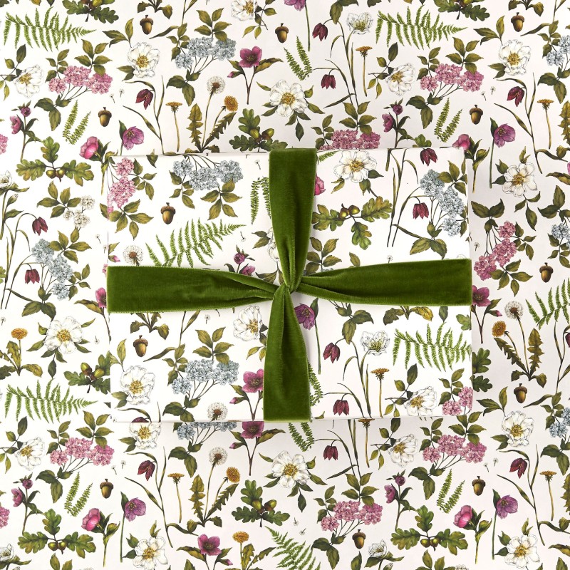 cottage garden recycled gift wrap