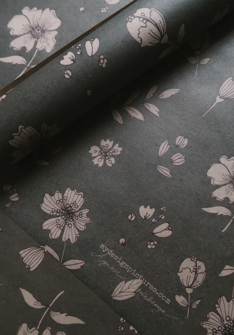 floral recycled gift wrap