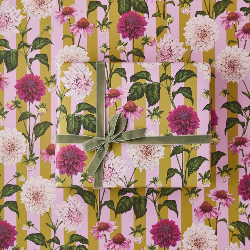 floral riot recycled gift wrap