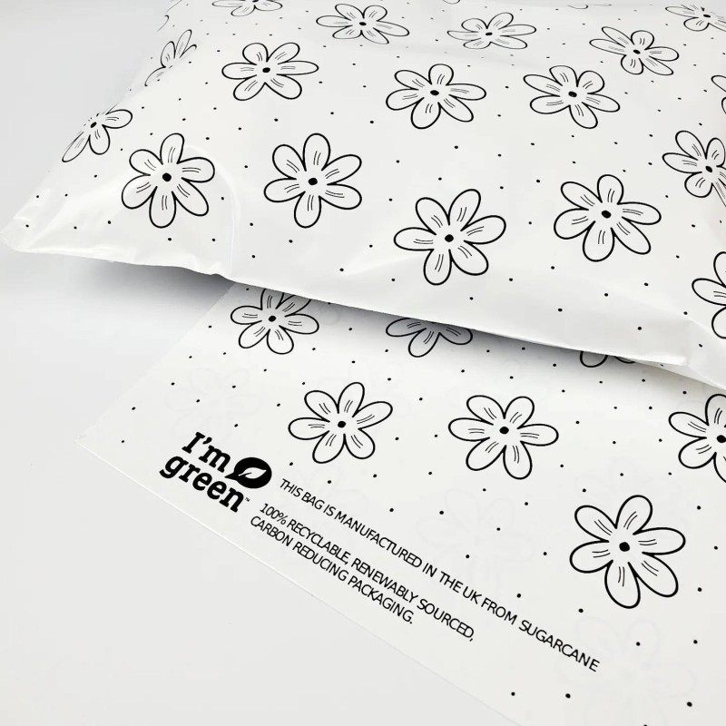 flower print eco mailing bag