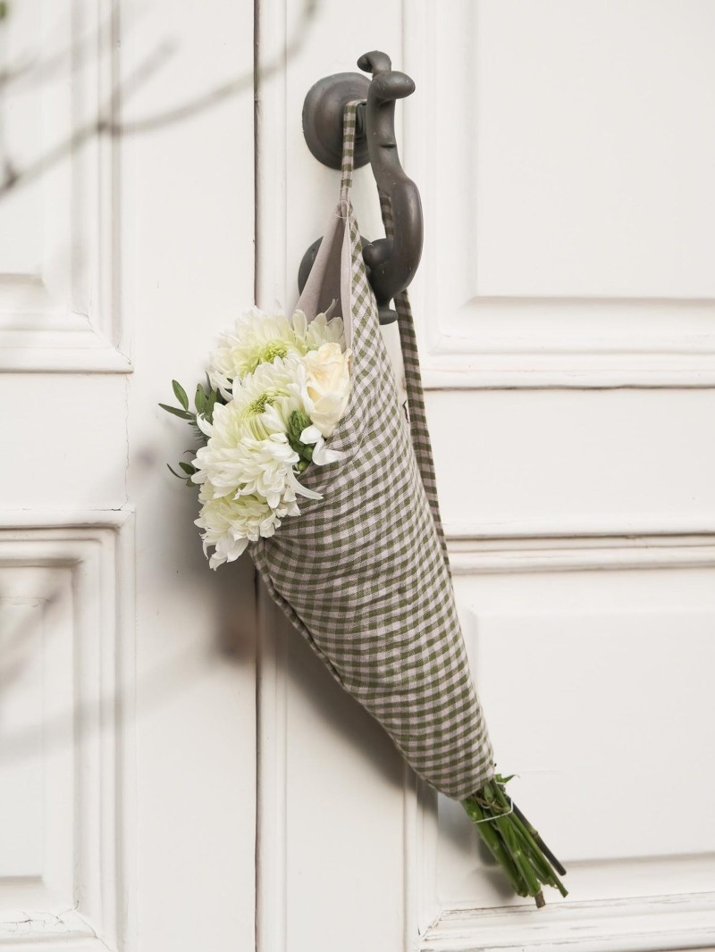 linen flower bag 