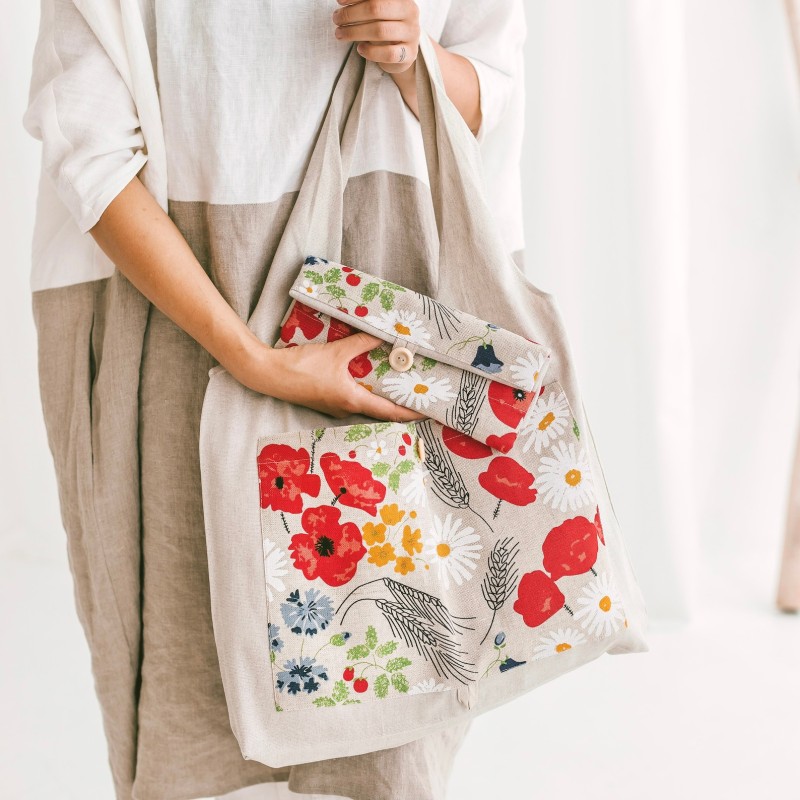 foldable linen tote
