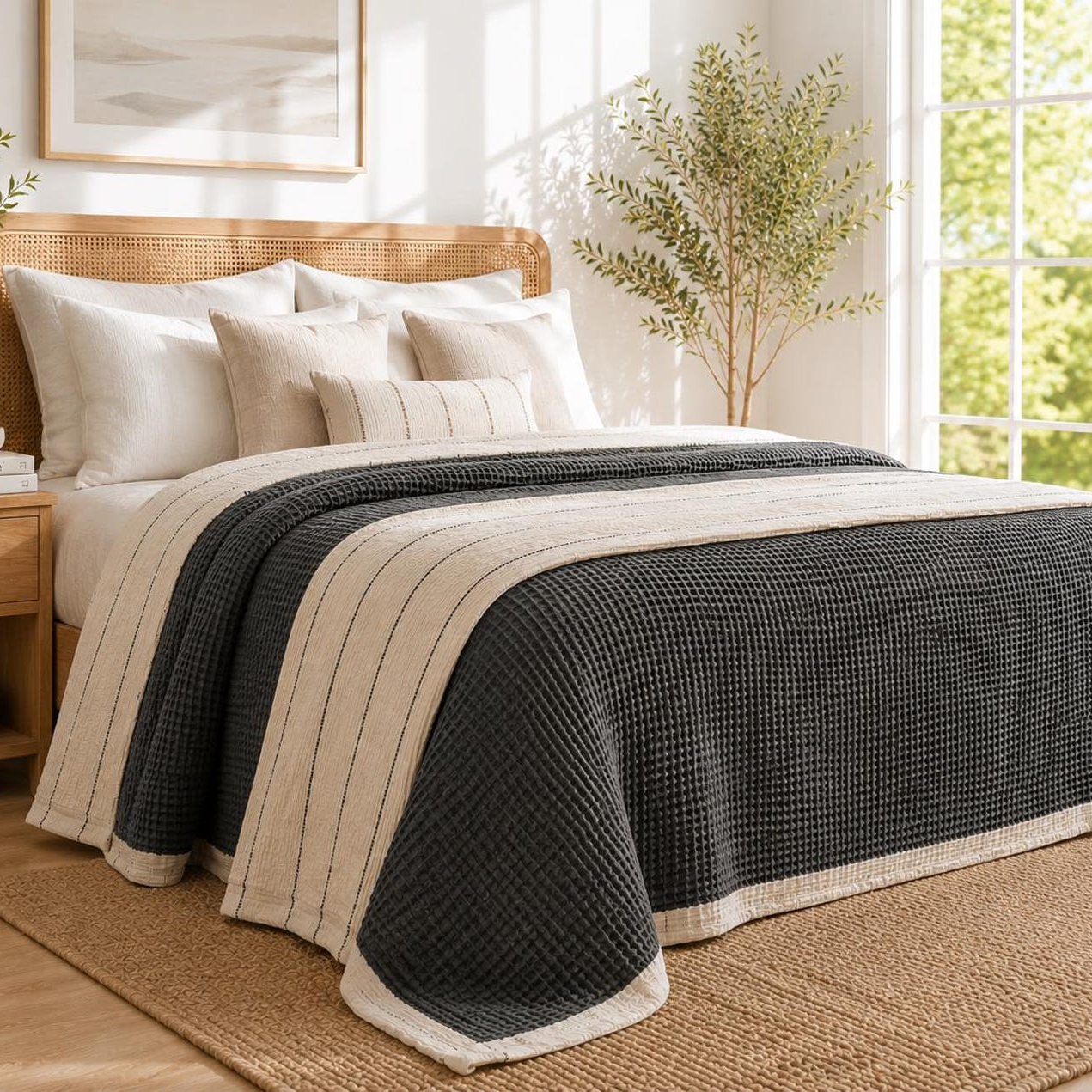 organic cotton waffle blanket