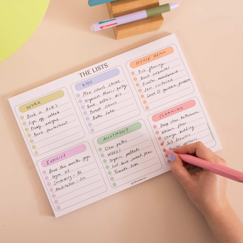 pastel list pad