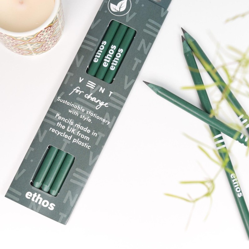 upcycled plastic pencils