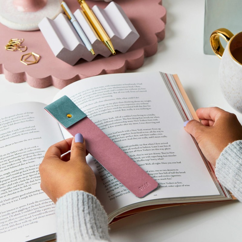 vegan leather bookmark