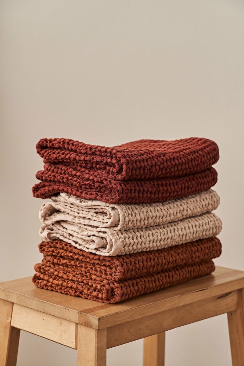 waffle linen hand towels