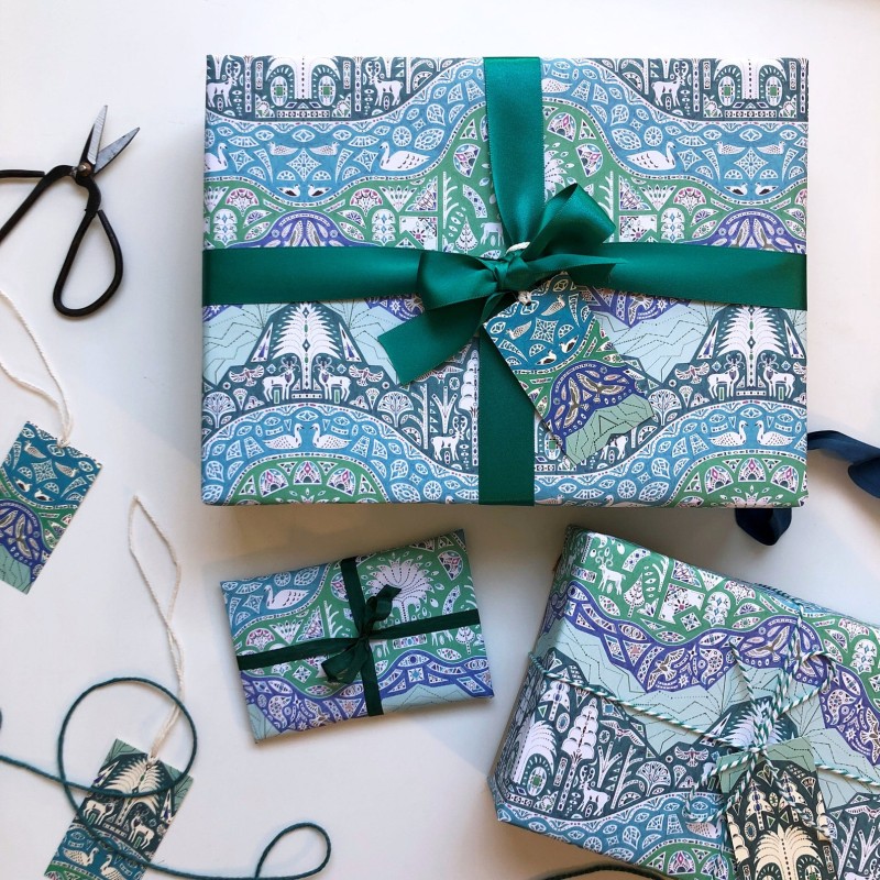 wild recycled gift wrap