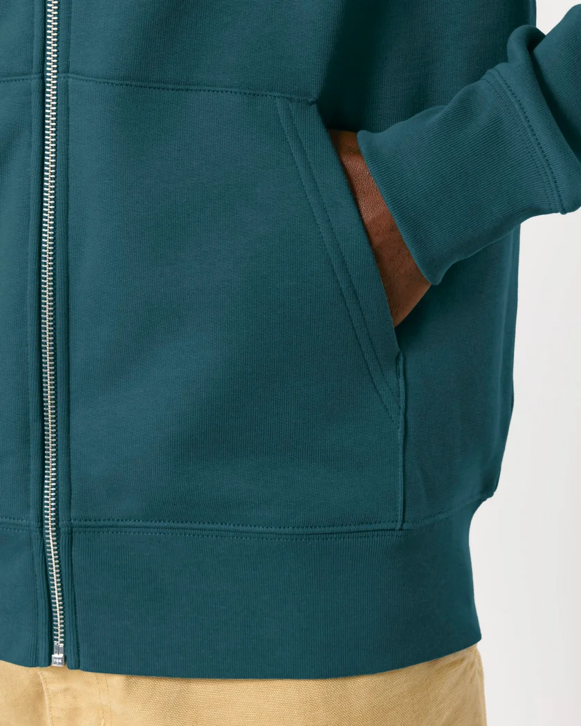 organic cotton zipped hoodie