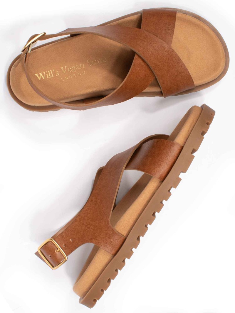 vegan crossover sandals